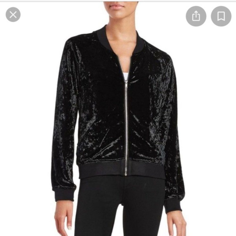 Design Lab Velour Whimsygoth Bomber Full Zip Jacket